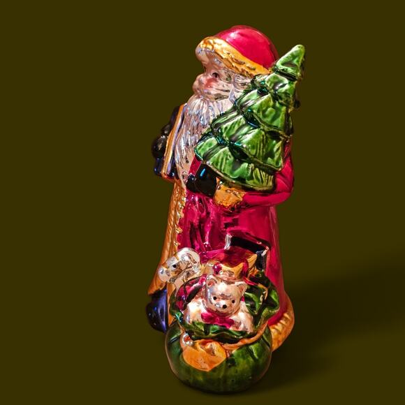 Christmas Fantasy Ltd Wonderland Gift Santa Collection Ceramic Santa 5" Metallic - Picture 2 of 7